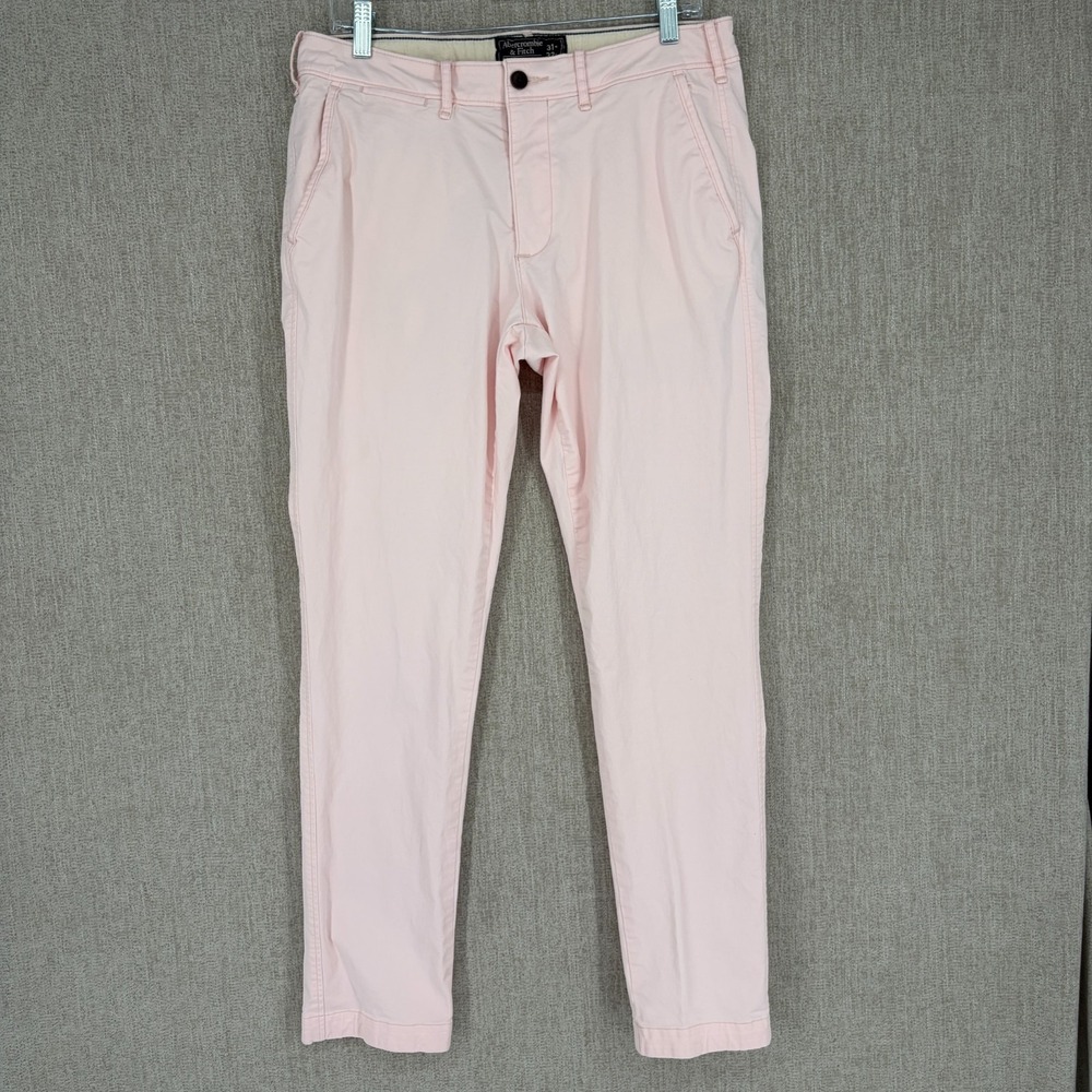 Abercrombie Fitch Pants Men 31x32 Pink Rustin Athletic Slim Stretch Chino Preppy